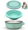 Vebs Pets Stainless Steel Dog Bowl - 30 oz & 20 oz Collapsible, Leak Proof, Non Slip, Portable Travel Bowl for Dogs & Cats (Jade)