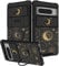 VincitoreModa for Google Pixel 8 Pro Case - [2in1] Women Cute Girls Moon Stars Phone Cover Ring Holder Stand Girly Teens Pretty Aesthetic Unique Slide Camera Cover Design Case for Google Pixel 8 Pro