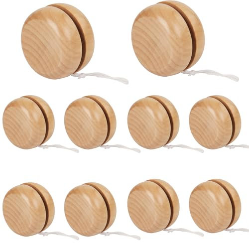 10 Stück Jo-Jo JoJo YoYo Mitgebsel Geschicklichkeitsspiel Kindergeburtstag für Tüten,Yo-Yo aus Holz für Kinder Anfänger Geburtstag Party Goodie Tasche Füllstoffe Klassenzimmer