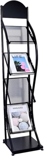 Porte-revues portable sur pied avec documents et brochures pour la maison et le bureau
