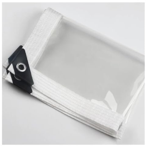 Hyuwdai Bâche en Tissu PVC Transparent imperméable à la Pluie, 1m de Large, 0.35mm, for pavillon de Plantes de Jardin, Balcon, extérieur, Tissu Coupe-Vent Blanc(1mx5m)
