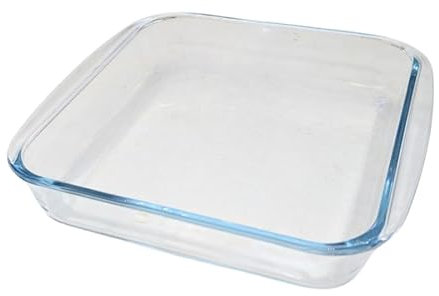 2.3L Square Glass Bakeware with Handle Oven Dish 28cm x 24cm x 6cm, Casserole bakeware, Heavy Duty Oven Dish, Glass Lasagne Tray