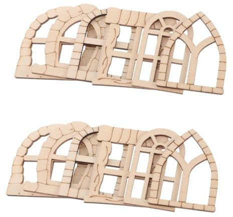 Toyvian Conjunto De Ventanas y Puertas Mini DIY De Madera Decoración Exterior y Jardín