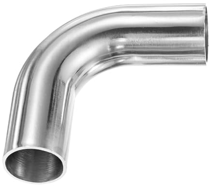 M METERXITY 2erPcs OD 1 Zoll 90 Grad 1 5 mm 304 Edelstahl Abgasrohr Bogen | Mandrel Bend, Bogen Verdickt, Für Auto Tuning Abgasanlage, Treppengeländer Bogen, Höhe 70 mm