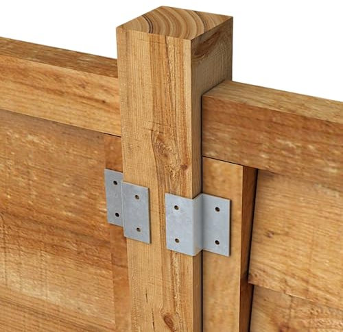 [FIXINGS DIRECT] 4Pc Heavy Duty Galvanised Fence Panel Security Clip Z Clip Fix Fences To Timber Posts Fence Panel Security Bracket | Extends Fence Life | Wind Proof | Works With Any Wooden Fence Post