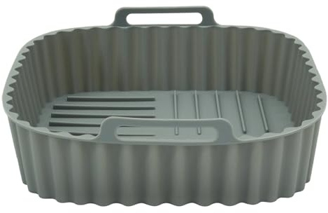 Fackelmann Panier Silicone Carré pour Air Fryer 21 cm Réutilisable | Cuisson homogène dans le panier, Silicone souple pratique, Format 21 x 21 x 6,5 cm, Lave vaisselle, Carré pour air fryer