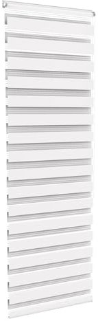 Aufun Store double Klemmfix sans perçage 80 x 220 cm (l x L) - Protection solaire - Store de fenêtre avec chaînette pour fenêtres et portes - Store zébré à traction latérale - Brise-vue moderne