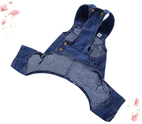 Hemobllo Salopette Jeans Per Cani Xxl Pantaloni Denim Con Bretelle Fashon Per Cani e Cuccioli Piccoli in Confortevole e Chiusura Button Per Passeggiate e Occasioni Speciali