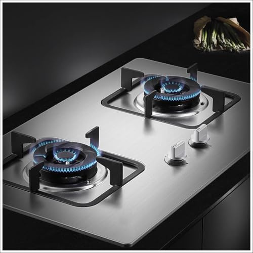 THEGA 4.2kW Indoor Gas Stove - 2 Burner Portable Gas Hob LPG Cooker Cooktop, for Caravan Freestanding Table Top, with Flame Out Protection, for Home Kitchen Camping(LPG)