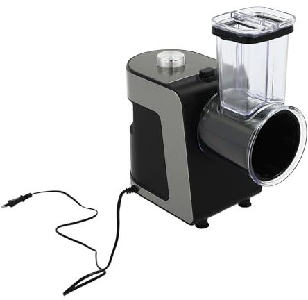JJsdwin Gemüseschneider Elektrisch 5 in 1, Gemüseschneidemaschine mit Klingen, Elektrischer Gemüsereibe für Obst, Gemüse und Käse