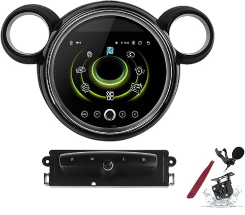 Android 15 Radio de coche Navi para B-MW Mini Cooper R56 R60 (2007-2014) Reproductor multimedia de la unidad principal Android de 9 con navegación GPS Carplay HIFI BT 5G WiFi SWC MIC DSP,4g+64g