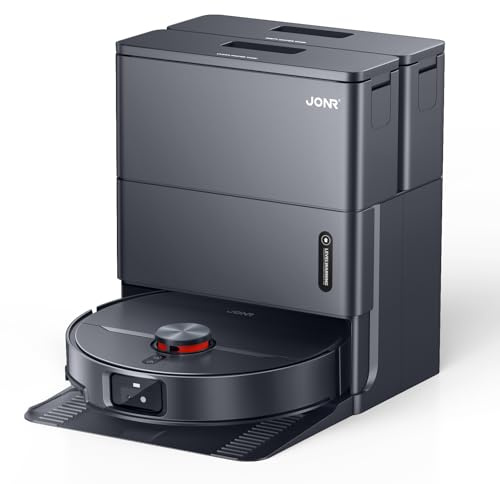 JONR X1 Max 20000 Pa Ultra Saugkraft Roboterstaubsauger mit Wischfunktion, 30 mm Hindernis, 75 °C Warmwasserreinigung, 45 °C Warmluft Trocknung, KI-Hindernisvermeidung & 360° Navigation. (M)