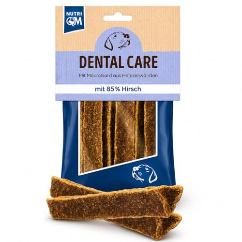 NutriQM® Dental Care Sticks Hirsch 70g | Getreidefreie Kaustangen für Hunde zur natürlichen Zahnpflege | Mit MacroGard zur Immunstärkung | 85 % Hirschfleisch | Superfood-Leckerli ohne Zuckerzusatz