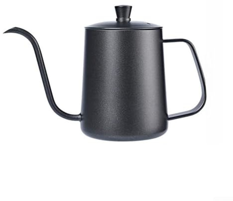 Oder Schwarz – kompatibel mit Kalita Wave Kaffee, langer Ausguss, 250 ml/350 ml/400 ml, Größen zum Übergießen, weiß, Wasserkocher für Zuhause, Stahl, 304 Edelstahl (L-400 ml, Schwarz)