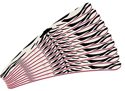 Profesionales de uñas limas Zebra Diseño 10 unidades de calidad profesional 100/180 grano + Rosa/roja Núcleo Color