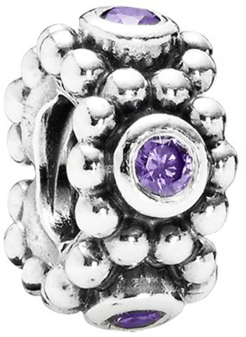 Pandora Damen-Charm 925 Sterling Silber Zirkonia violett 791122ACZ
