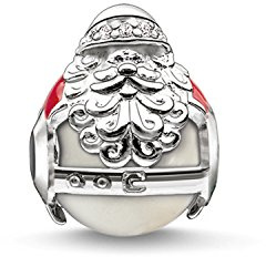 Thomas Sabo Damen-Bead Weihnachten Karma Beads 925 Sterling Silber rot Zirkonia weiß Süßwasserzuchtperle K0185-149-27