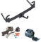 AHAKA Anhängerkupplung mit Elektrosatz 7-polig für Peugeot 407 4D 2004-2008, Schwarz, Anhängevorrichtung, starr, mit angeschraubtem Kugelkopf, 1600 kg Anhängelast, 75 kg Tragfähigkeit, 9,55 kN D-Wert