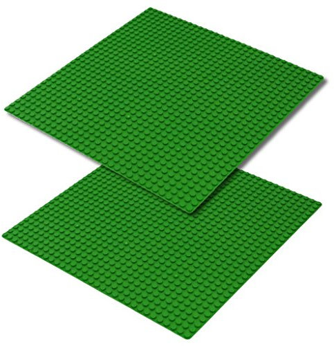Katara 1672 Set of 2 Square Base Plates, Compatible with Lego, Sluban, Papimax, Q-Bricks, 32*32 Studs - Dark Green