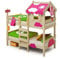 Wickey Etagenbett Crazy Daisy Kinderbett Hochbett mit Dach, Fenster, Kletterleiter & weiterem Spielzeugzubehör- Pinke Plane, 90x200 cm - individuell Gestaltbar