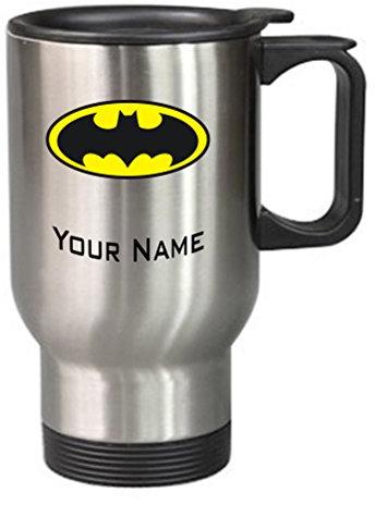 Batman Travel Mug Coffee Cup Gift Idea Present Dark Knight Personalised 15oz Stainless Steel Travel Mug