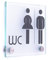 Türschild Glas Vitrum B (130/130 mm B2) (WC H/D standard)