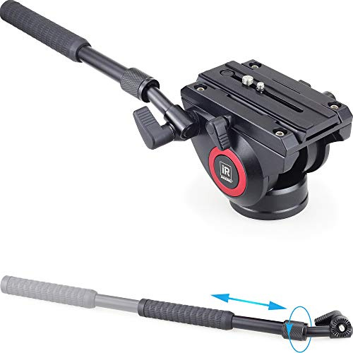 INNOREL H80 Professional Tripod Hydraulic Fluid Drag Head Tilt Head with Two Handles for Digital SLR Camera, Video Camera, Telescope Handle, Max Load 22 lbs / 10kg