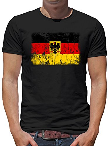 TShirt-People Deutschland BRD Vintage Flagge Fahne T-Shirt Herren XL Schwarz