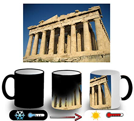 MERCHANDMANIA TAZA MÁGICA PARTENON ANTIGUA GRECIA magic mug