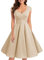 Bbonlinedress Robe de Mariage Soiree Cocktail Gala Fête Courte Vintage Années 50s Femme Col Carrée Champagne 3XL