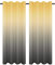 MIULEE 2er Set Farbverlauf Vorhang Voile Sheer Leinenvorhang Dekoschal mit Ösen transparent Gardine Schlaufenschal Ösenschals für Wohnzimmer und Schlafzimmer 140 X 245 cm (B x H) Gelb und Grau