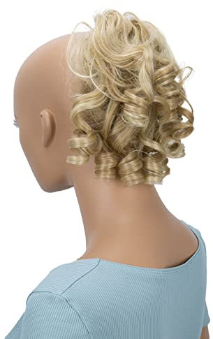 CAISHA Haarteil Haargummi Lena Hochsteckfrisuren Brautfrisuren Voluminös Gelockt Unordentlich Dutt Kunstfaser DM17cm Blond Mix G13L
