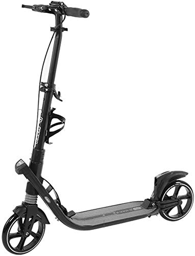 WJHCDDA Erwachsener Roller Erwachsene Tretroller mit großen Rädern Handbremse Folding Doppelaufhebung Pendler Scooter Höhenverstellbarer Ständer 220 Lbs (Color : Black)