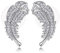 Ohrstecker, Ohrringe Engelsflügel mit Funkelnden Zirkonia Steinen I Hochwertiger Schmuck als Feder mit Engel für Damen und Frauen in Juweliersqualität (Silber)