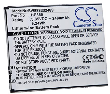 vhbw batteria sostituisce Nokia HE365 per smartphone cellulare (2400mAh, 3,85V, Li-Ion)