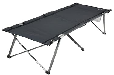 O'Camp Campingbett, faltbar, mit Transporttasche, Schwarz, Maße: 190 x 58 x 60 cm