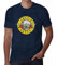 Guns N Roses T Shirt Classic Band Logo Official Mens Navy Blue Snow Wash XL