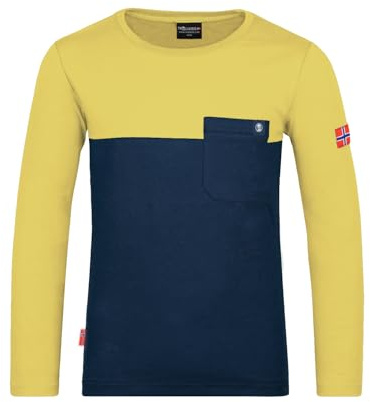 Trollkids Kids Bergen Longsleeve 164, Navy/Hazy Yellow
