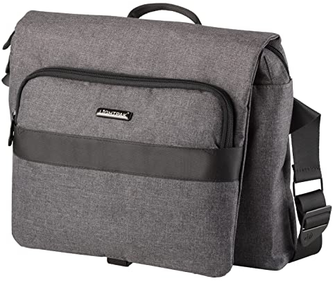 fixbag FB1146165 - Fahrrad-Umhängetasche mit Klickfix Adapterplatte + Lenker Adapter fürs Fahrrad, Laptoptasche für 15 Notebooks, Schultertasche aus Polyester, Tasche ca. 23 x 35 x 8 cm, Grau