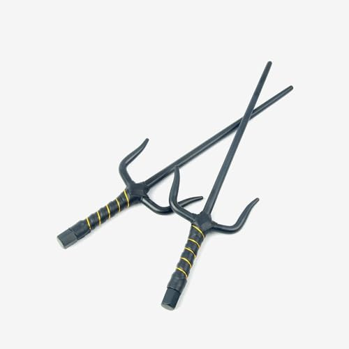 Superdo Octagon Metal Martial Arts Sai Multi Size（Black and Silver） (Black, 15)