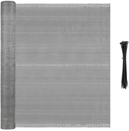 Ansobea 1.8x20m Sichtschutz, 150 g/m² HDPE Schattennetz, Windschutz Schattiergewebe, Staubschutz Sonnenschutz Schattiernetz, Blickdichter Zaunblende, Sichtschutz Zaun, Gewebe Netz Grau
