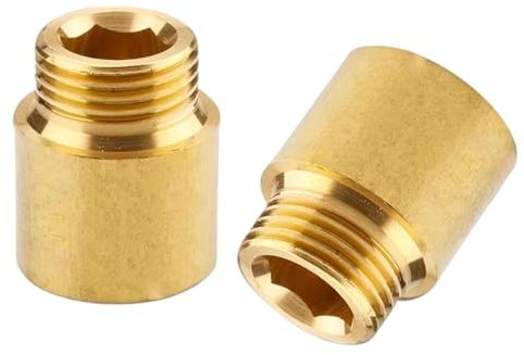 Hahnverlängerung G1/2 Zoll x 20 mm, 2 Stück messing Hahnverlängerung G1/2 Zoll(IG Ø 19,5mm x AG Ø 20,3mm) 20mm, verlängerung Fitting, Gewindefitting
