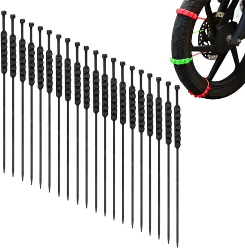 GAENZA Motorräder Auto Reifen Kette Skid Schneekette Winter Fahrrad Schneeketten Wiederverwendbare Anti-Schneeketten Notfall Schneereifenketten Universal Reifenkabelgurte (20Pcs),Schwarz