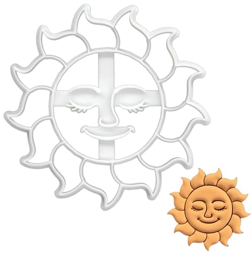 Bakerlogy Emporte-pièce Soleil Céleste - Conception détaillée d'emporte-pièces pour la pâtisserie et l'artisanat, adaptée au fondant, à la pâte, à l'argile