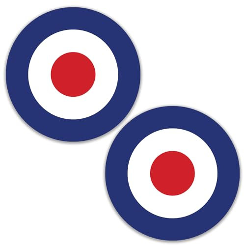 SAFESIGN (2 pezzi) 150 mm/6 adesivi in vinile lucido – Raf Roundel The Who Mod Target Vespa adesivi impermeabili
