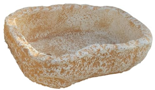 AnaParra Jardinera para Exterior, Pila Modelo Bebedero 58x37x14cm. Hormigón Piedra. Color: Ocre. Peso: 22Kg. Capacidad: 12l.