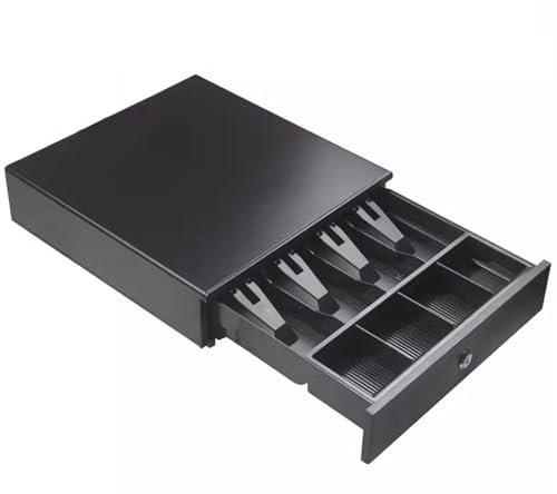 Registrierkasse Geldaufbewahrungsbox, Kassenschublade, leichte Kassenschublade, kompakte Kassenschublade zur sicheren Aufbewahrung Ihres Bargelds mit 4 Schein- und 4 Münzfächern(Noir)