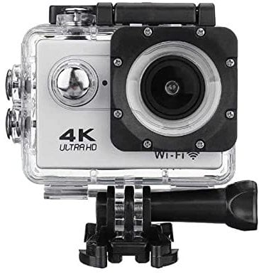 BODORME Action Camera 4K Action Camera HD 1080P 30m Waterproof Sport Camera 170° Wide Angle Infrared 2.0 Inch Screen Video Camcorder(Bianco)