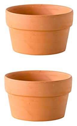 Gogogmee Maceta De Terracota para Cactus y Bonsáis con Orificio De Drenaje, Juego De 2 Unidades, Tamaño .5 Cm, Material De Arcilla Natural para Jardín Interior y Exterior