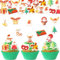 ALEGRE Essbare Tortendeko Weihnachten,48 Stück Esspapier Weihnachten Tortendeko,Essbare Kuchen Deko Weihnachten,Cupcake Topper Weihnachten,Muffin Deko Weihnachten,Weihnachtsdeko Torte Essbare